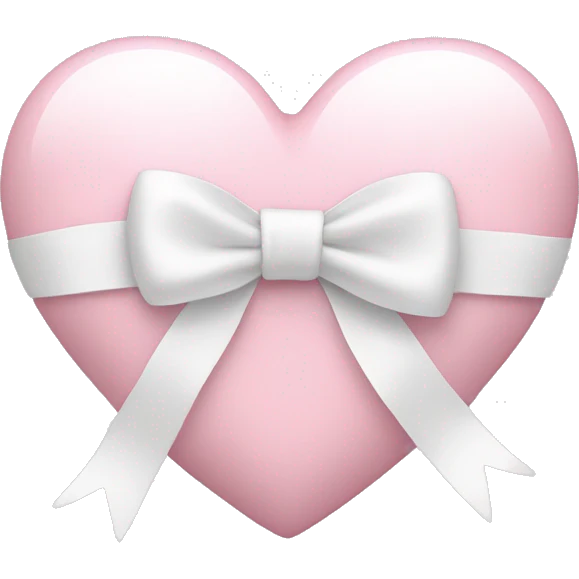 Light pink heart with white bow emoji