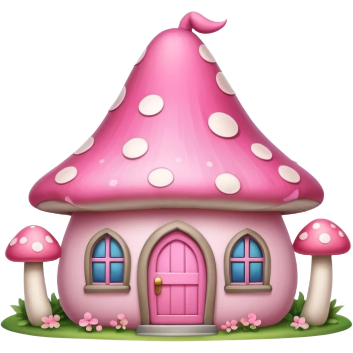 Girly pink tone cottage mushroom home emoji