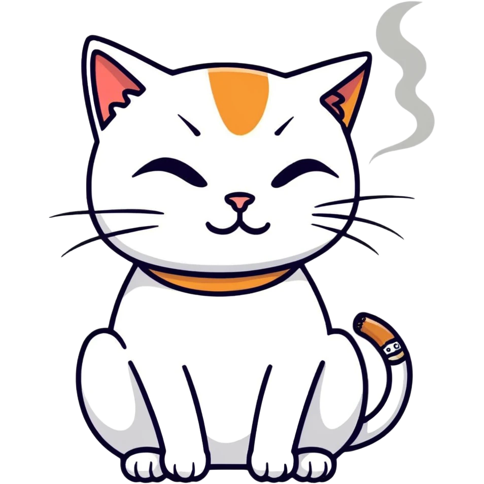 Cat smoking joint emoji