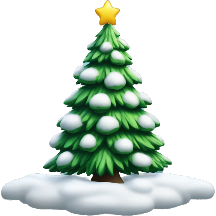 Christmas tree with snow on it emoji