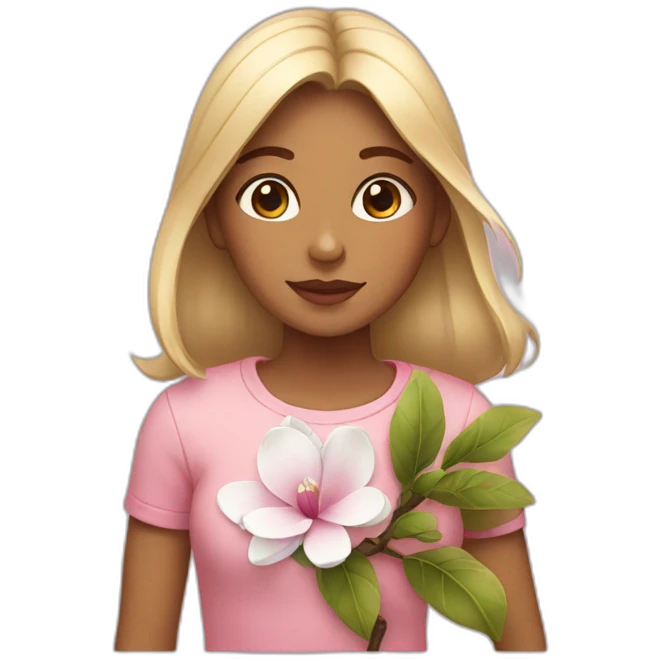 girl with magnolia emoji