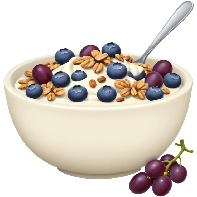 Ginnasticayoghurt bowl with grapes and blueberries emoji