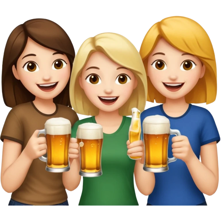 Girls cheers beers together emoji