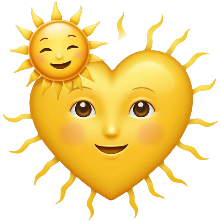 yellow heart with a sun motif emoji