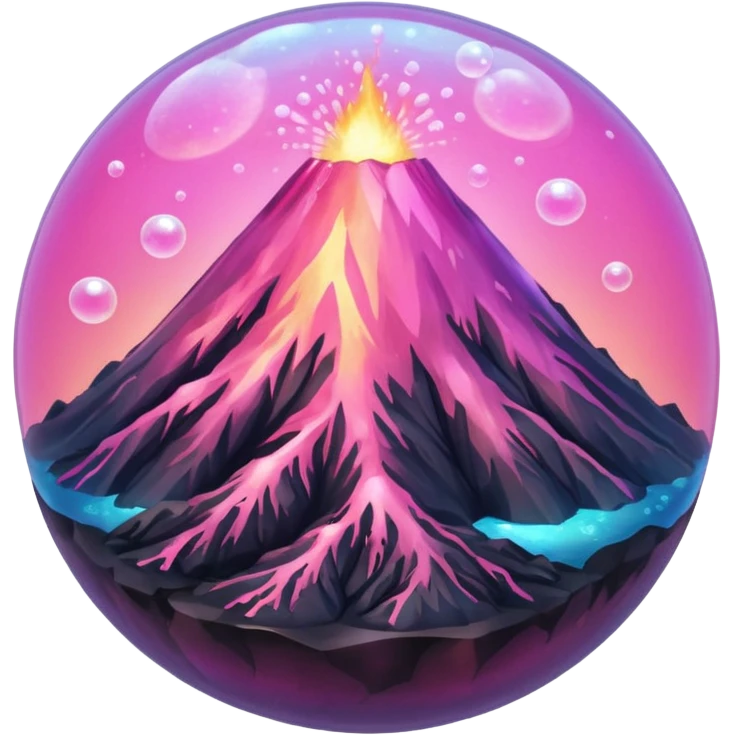Pink volcano of Bubble emoji