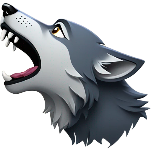 Wolf with the MOON  emoji