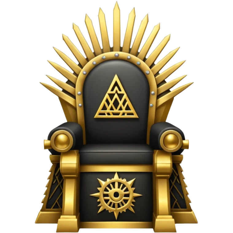 iron gold illuminati throne with glowing illuminati symbol emoji