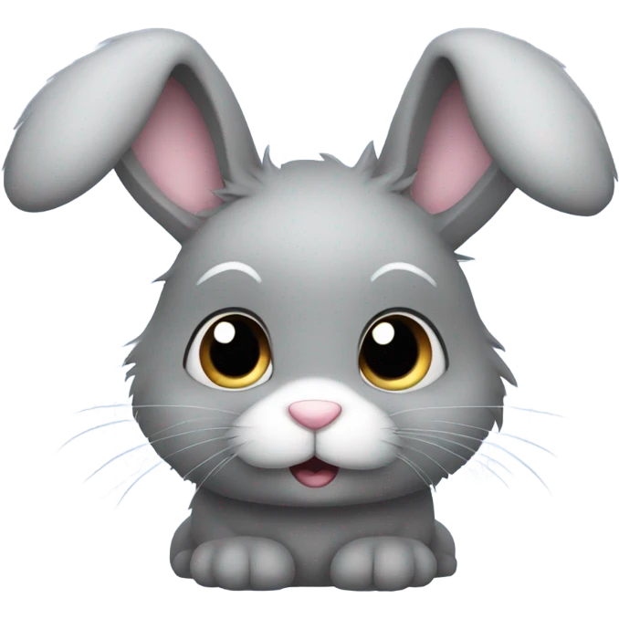 A very fluffy bunny grey emoji