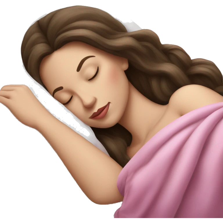 sleeping beauty brunette white girl with a silk pillow emoji