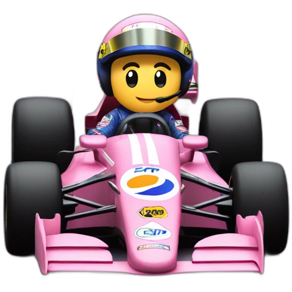 kirby rides on the f1 car emoji