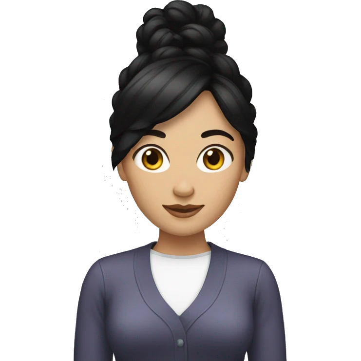 white woman black hair emoji