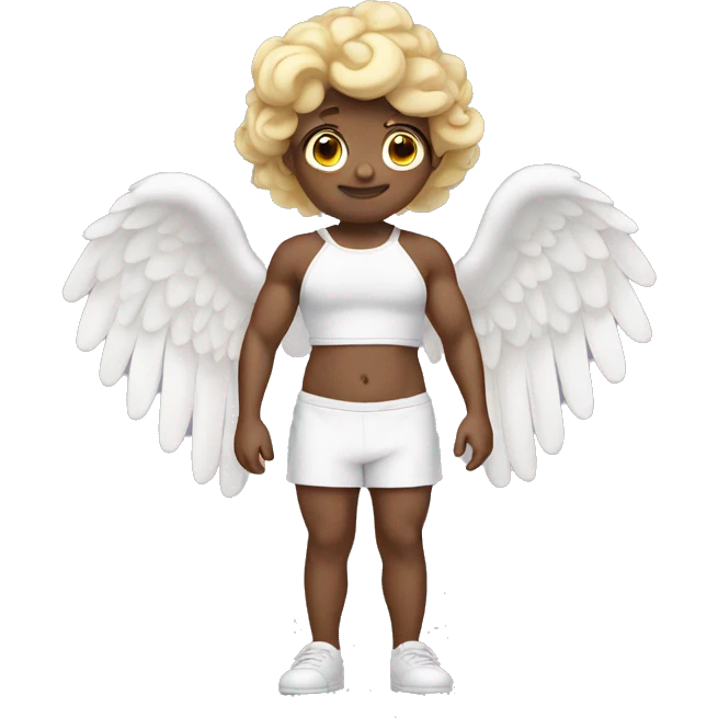 cute angel with halo and weights  emoji