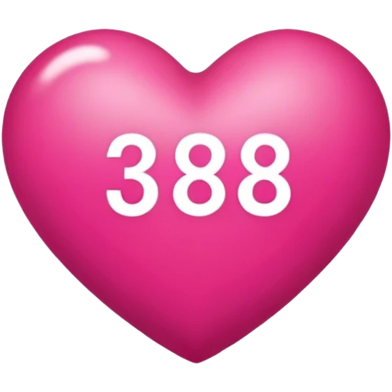Dark pink heart with the words 3.8 in the middle  emoji