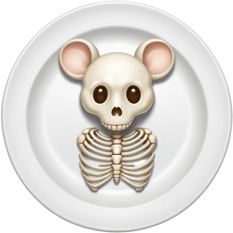 Mouse skeleton in a plate emoji