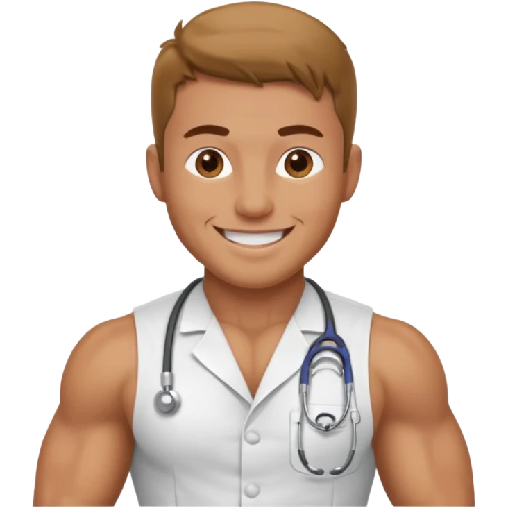 Shirtless Muscular guy nurse emoji
