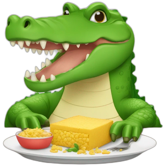 crocodile eating lunch emoji