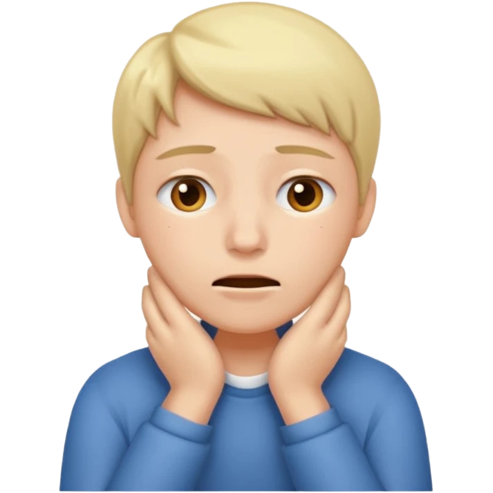 Tired face with hands around throat emoji