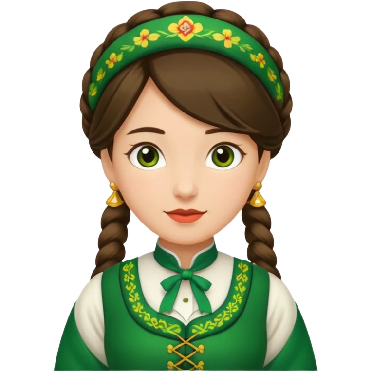 woman wearing traditional green bunad emoji