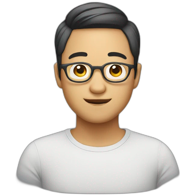 round faced asian male avatar with glasses and with light beard emoji