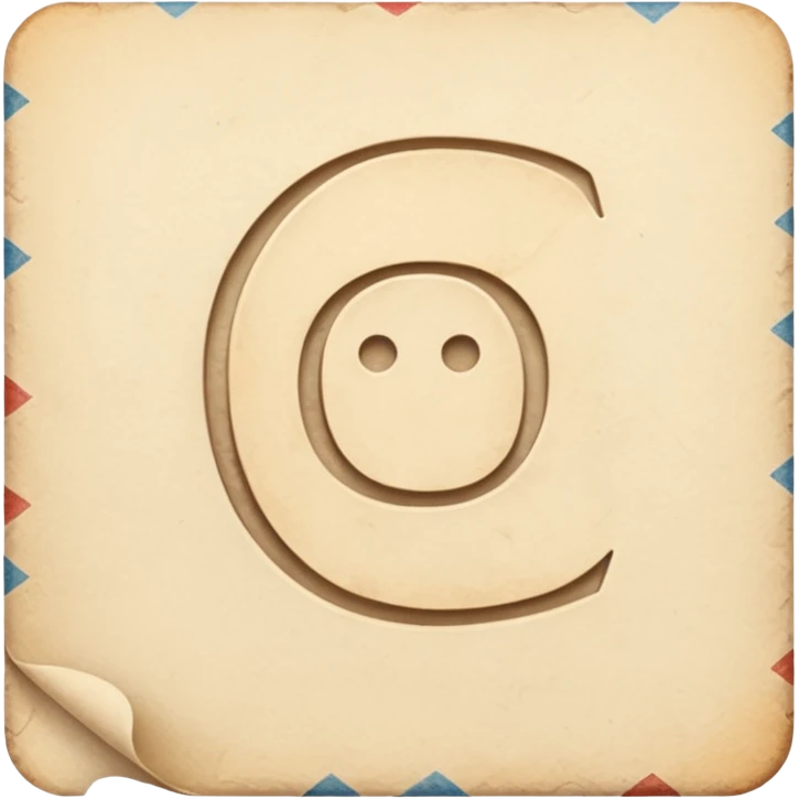 Pale beige letter emoji