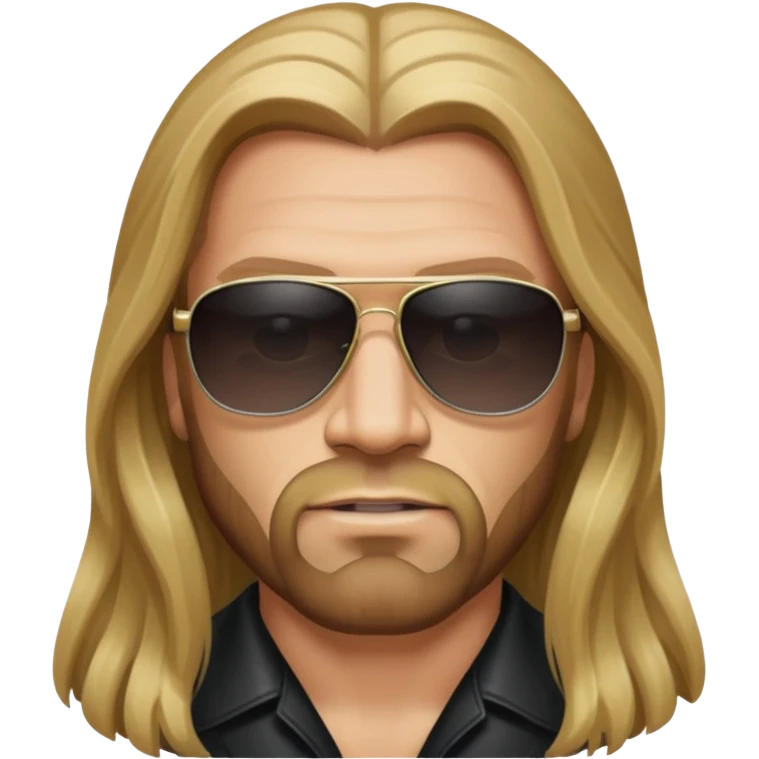 Triple H with long hair and sunglasses emoji