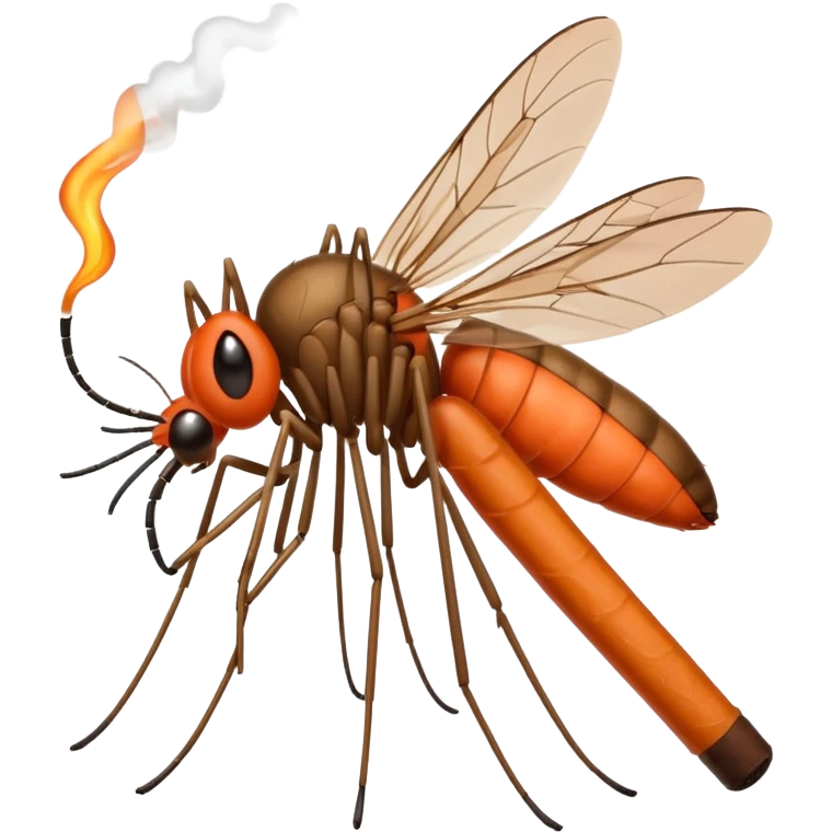 mosquito naranja fumando cigarro  emoji
