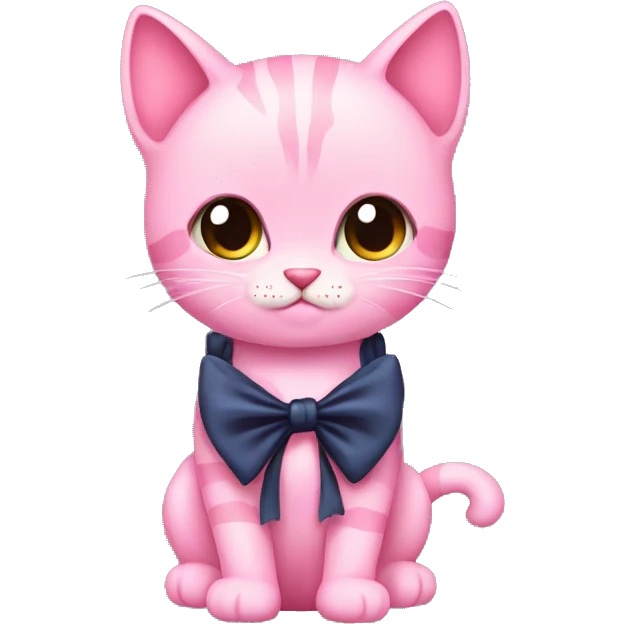 pink cats boy lovers with bow cute  emoji