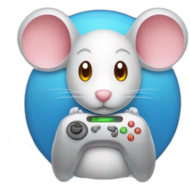 Mouse playing video games emoji