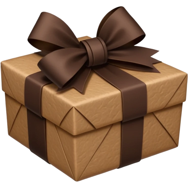 dark brown present with brown bow emoji