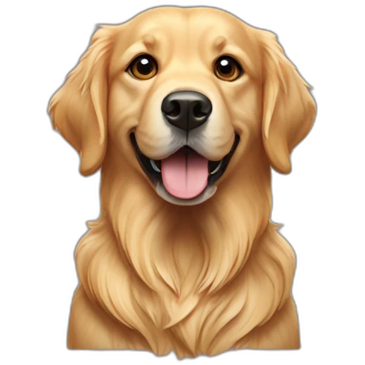 golden retriever dog wearing a Mishlah emoji