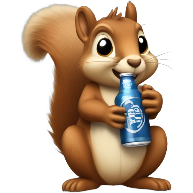 Squirrel drinking a corona emoji