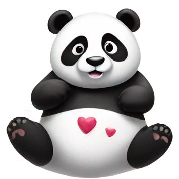panda with hearts emoji