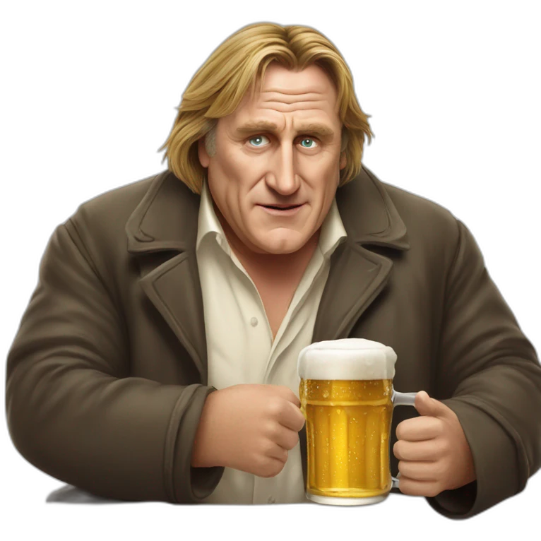 Depardieu une bière à la min emoji