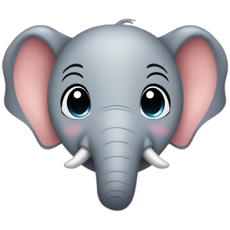 Cute elephant face emoji