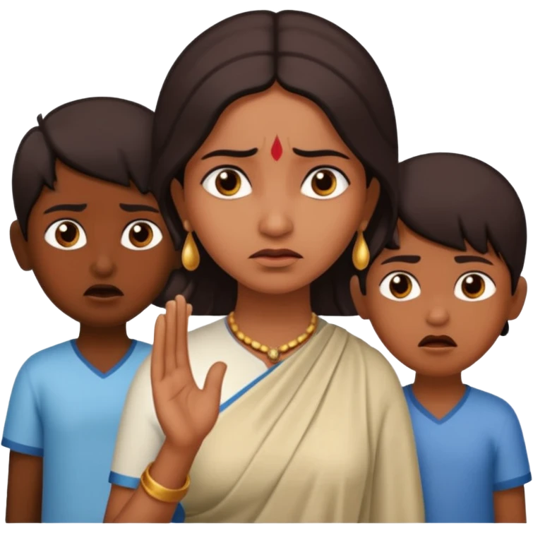Indian woman scolding kids  emoji