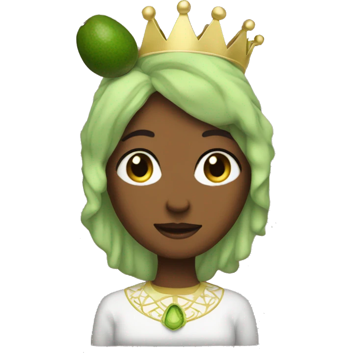 A Queen whit 1 avocado plush emoji