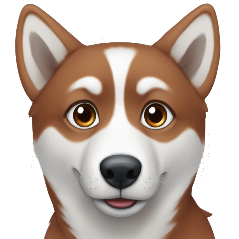 Red husky with one blue eye and one brown eye emoji