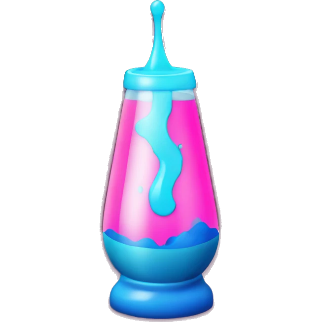 Design a retro lava lamp emoji with pink and blue emoji