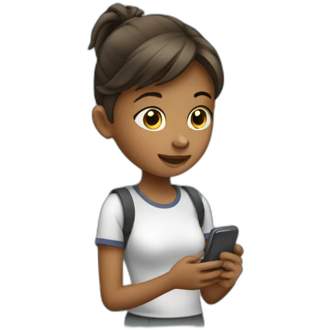 girl using phone emoji