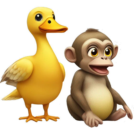 monkey and duck  emoji