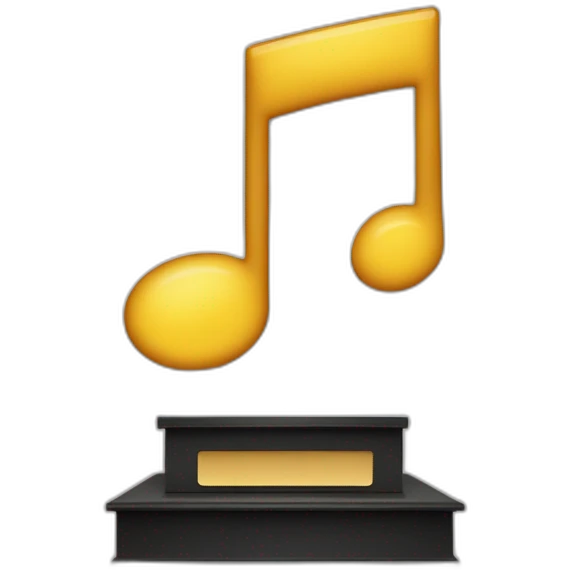 Music note with Wi-Fi signals and a podium: illustrating artists topping the charts thanks to streaming. emoji