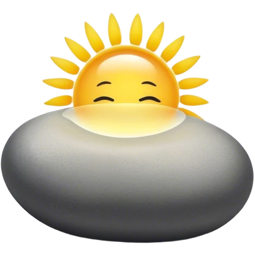 Pebble with sunshine emoji