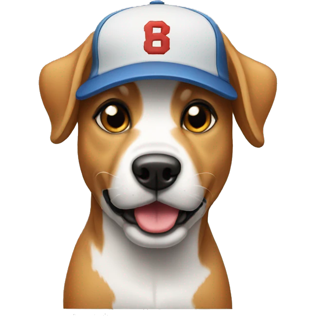dog wearing a baseball cap emoji