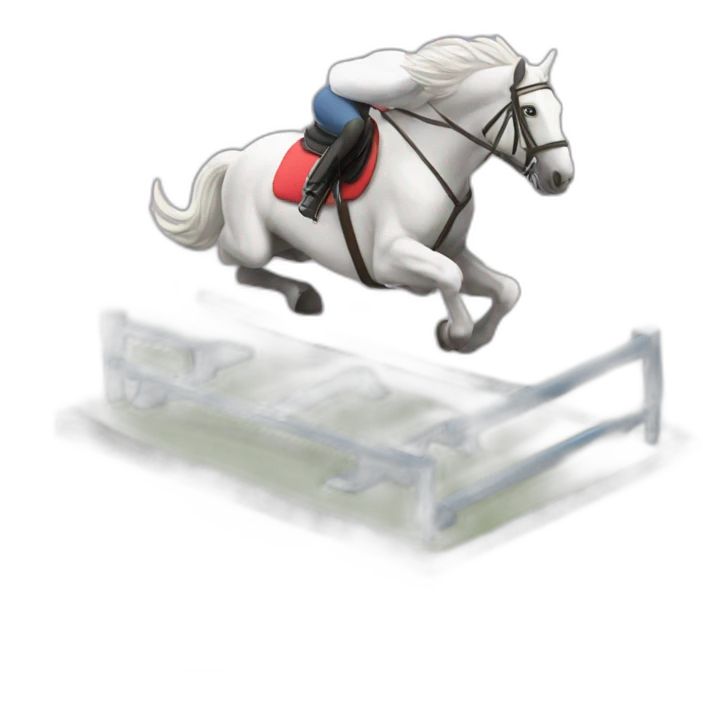 Cheval sauté un obstacle emoji