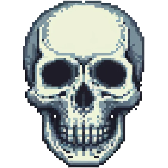 pixel art skeleton head emoji