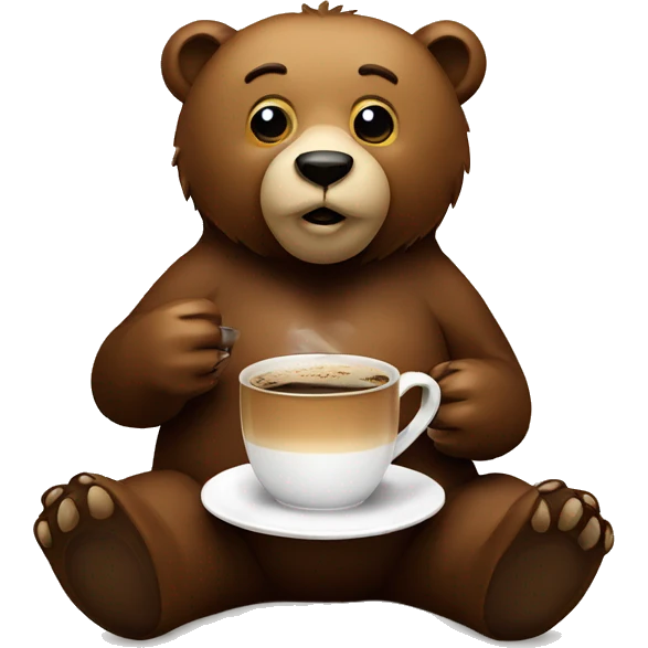 bear with coffe emoji