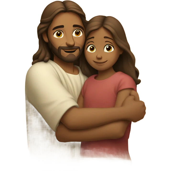 jesus hugging a girl emoji