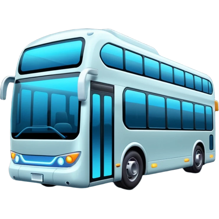 Futuristic city Bus and geolocation  emoji