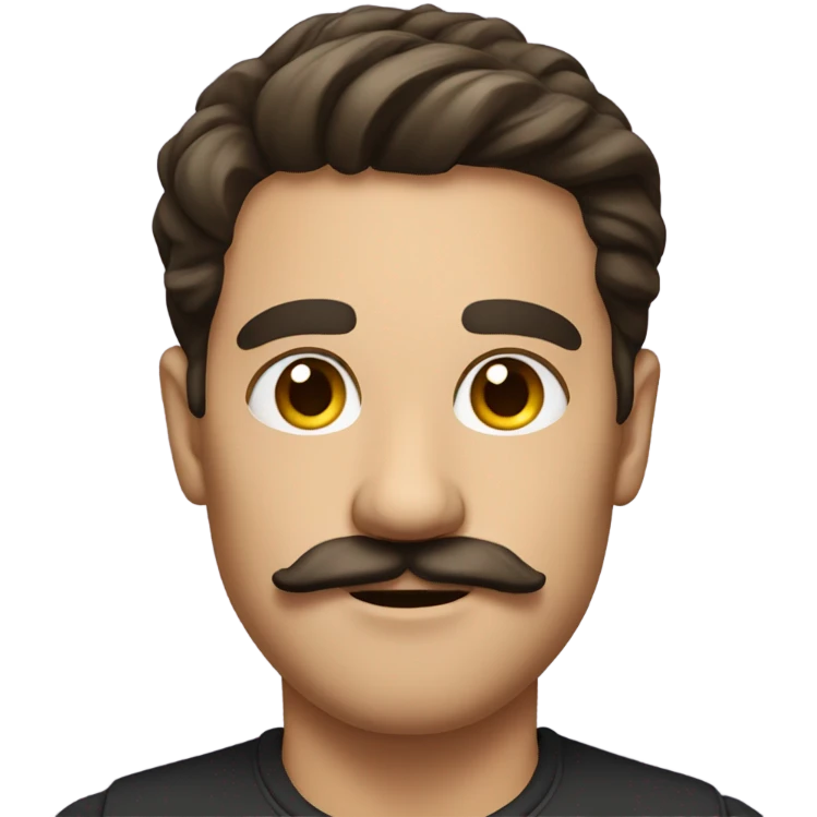 Brunette man with a mustache emoji