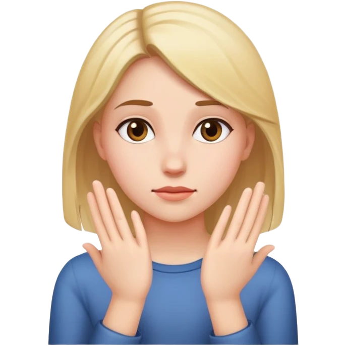 girl head down with hand up emoji